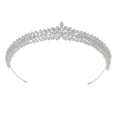 thumbnail image 4 of Diadema y coronas para novia de boda con circonita cúbica para mujer, accesorios para el cabello grandes (1 unidad), 4 of 5