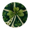 thumbnail image 4 of PIKWEEK St. Patrick's Day Green Spring Green Leaves Waterproof Resistant Fabric Round Tablecloth White, 4 of 8