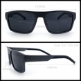 thumbnail image 3 of SA106 Mens Polarized Flat Top Square Sunglasses Matte Finish Rectangular UV400 Anti Glare Driving Metalic Grey Frame - Black Lens, 3 of 6