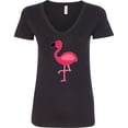 thumbnail image 3 of Inktastic Pink Flamingo Women's V-Neck T-Shirt, 3 of 5