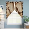 thumbnail image 6 of Leopard Print Kitchen Window Curtains, Swag Curtains Valance for Bedroom Living Room Bathroom, Vintage Rustic High Heels Animal Texture Rod Pocket Window Curtain Block Drapes 2 Panels 36"x63", 6 of 9