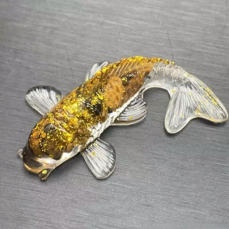 EOEMY Natural Tiger Eye Koi Quartz Crystal Gravel Carved Lucky Fish Epoxy Resin Decor EOEMY Natural Tiger Eye Koi Quartz Crystal Gravel Carved Lucky Fish Epoxy Resin Decor