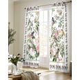thumbnail image 5 of Pink Spring Floral Sheer Curtains 84 Inch Length 2 Panels Set for Living Room/Bedroom, Elegant Pastoral Flowers Birds Watercolor Kitchen Curtains Grommet Curtains Window Treatments 42"x84"x2, 5 of 7