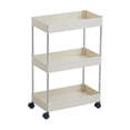 thumbnail image 1 of Langgg 2/3/4 Layer Gap Storage Rack Kitchen Slim Slide Tower Movable Assemble Plastic Bathroom Shelf Wheels Space Saving Organizer, 1 of 9
