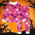 thumbnail image 2 of Shadoumai Big Teens' Halloween Pajamas Boat Neck Ghost Print Long Sleeve Button Shirt Longs Pajama Set Fashion Pullover Top 2 Piece Satin Pajama Sets, 2 of 3