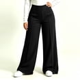 thumbnail image 3 of cocolona Womens Casual Loose Plus Size Yoga Pants Elastic Waist Straight Wide Leg Workout Pants with Pockets, 3 of 5