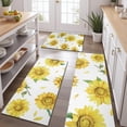 thumbnail image 2 of White Sunflower Petal Pattern Kitchen Rugs Sets Of 3,Kitchen Runner Rugs Non Skid Washable,Decorative Kitchen Floor Mats for Kitchen,Sink,Laundry,17"x30"+ 17"x47" + 17"x59", 2 of 6