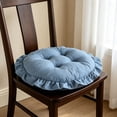 thumbnail image 5 of Steadline Round Chair Cushion,Ruffled Edge Tufted Seat Pad With Anti Slip Base,Soft Padded Chair Mat For Dining Furniture Bedroom Vanity Window Stool And Household Indoor Decoration(Blue), 5 of 7