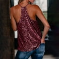 thumbnail image 5 of Daqian Plus Size Sleeveless Tops Fashion Casual Womens Solid Patchword Sequins V-Neck Crop Tanks Top Ladies Camis Vest Sleeveless Tops for Women Plus Size Red 10(XL), 5 of 5
