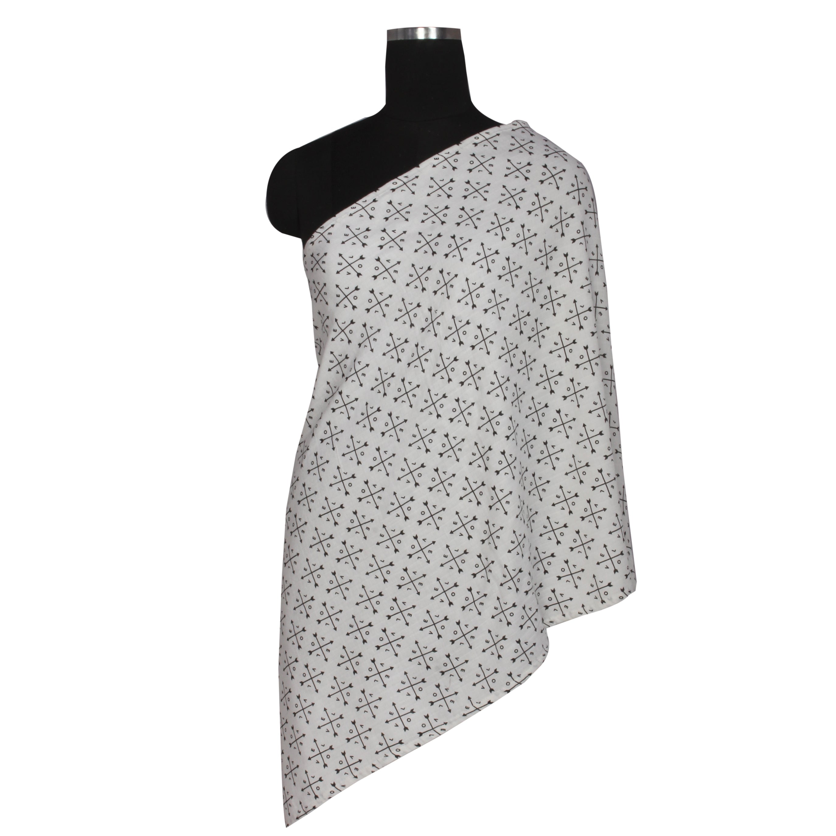 Bacati - Love Grey Muslin Nursing Scarf