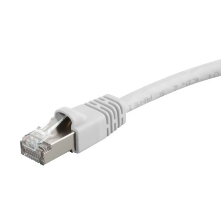 UPC: 0889028055076 | Monoprice Cat6A Ethernet Patch Cable – 14 Feet – White | Network Internet Cord – RJ45  550Mhz  STP  Pure Bare Copper Wire  10G  26AWG
