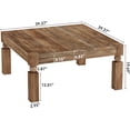 thumbnail image 2 of Tribesigns Square Wood Coffee Table, 39-Inch Farmhouse Coffee Table, Rustic Center Table for Living Room, Easy Assembly, Brown, 2 of 7
