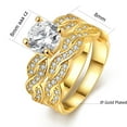 thumbnail image 2 of GY Wedding Ring Sets for Women 1ct aaa Cz Yellow Gold Plated Engagement Ring Sets, 2 of 5