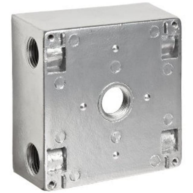 Morris Products 36250 Weatherproof Boxes - Two Gang 30.5 Cubic Inch Capacity - 5 Outlet Holes 0.5 In. Gray
