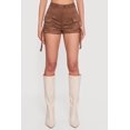 thumbnail image 4 of Women's Faux Suede Tabbed Cargo Pocket Shorts, 4 of 5