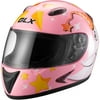 GLX DOT Youth Star Moon Full Face Motorcycle Helmet, Pink, S