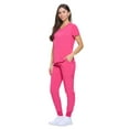 thumbnail image 4 of M&M SCRUBS Women's Essential Jogger Scrub Set Nursing Uniform 10 Pockets Stretch Scrub Top and Pant (Hot Pink, 3X-Large), 4 of 6