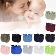 thumbnail image 2 of 1 Pair Newborn Protection Face Scratch Hands Gloves Solid Color No Scratch Mitts Baby Anti Scratching Soft Cotton Gloves, 2 of 17