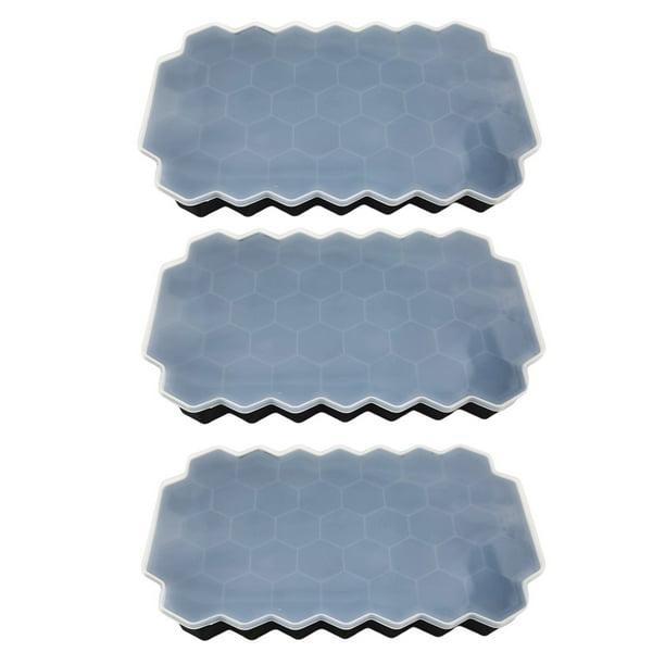 Bandejas para cubitos de hielo para congelador con tapa, 37 rejillas de silicona para moldes de cubitos de hielo pequeños, fácil de liberar, reutilizables en contenedores organizadores o cubos de