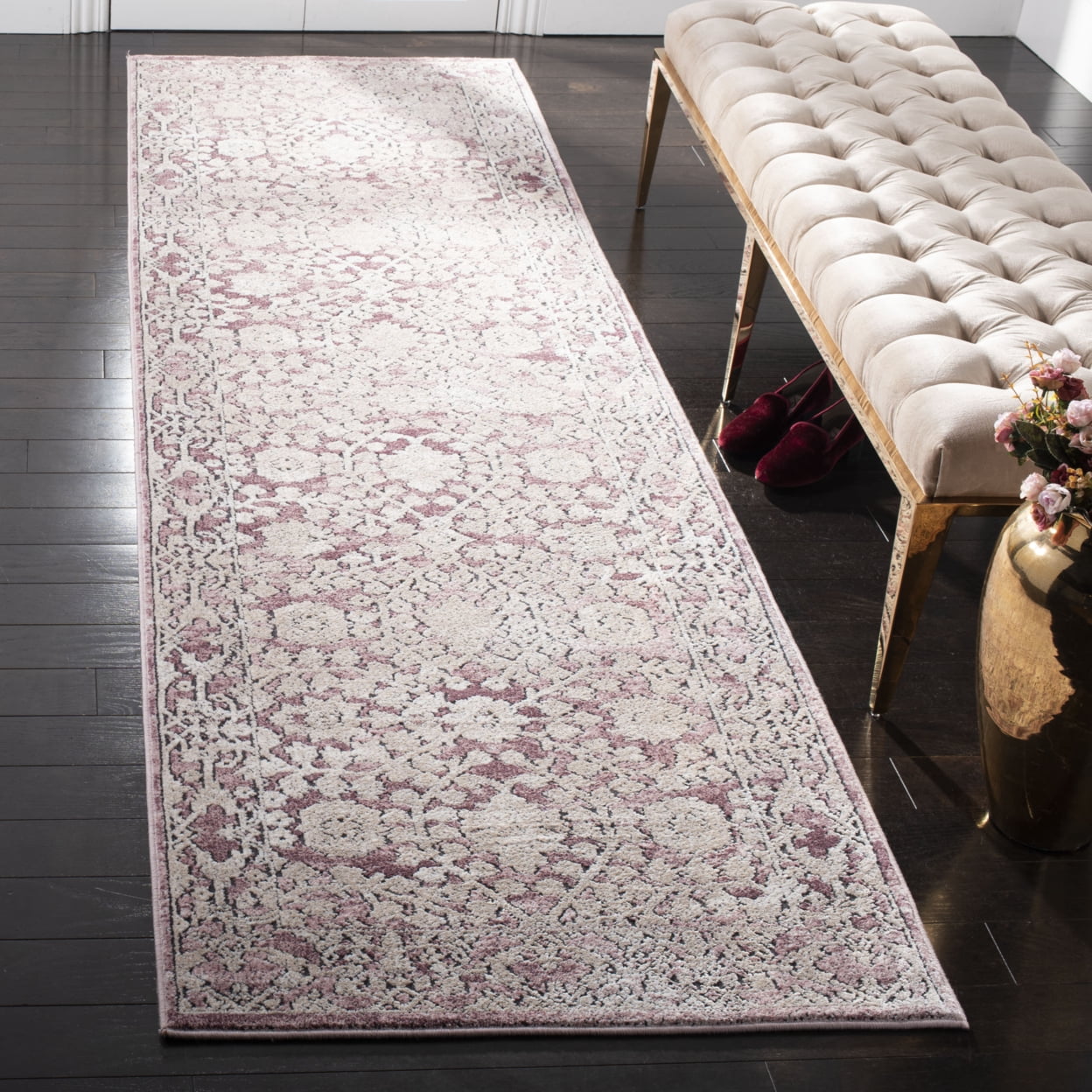 SAFAVIEH Palermo Caitriona Faded Transitional Area Rug, Rose/Beige, 5'1" x 7'6"