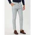 thumbnail image 2 of Vestidocuadros pahombre Pantalones de negocioscuadros ajustados con bolsillos Gris Claro L, 2 of 6
