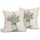 thumbnail image 2 of Green Eucalyptus Leaves Pillow Covers 18X18 Inch Spring Summer Farmhouse Couch Pillow Cases Watercolor Leaf Throw Pillows Set of 2 Home Decor for Livi, 2 of 4