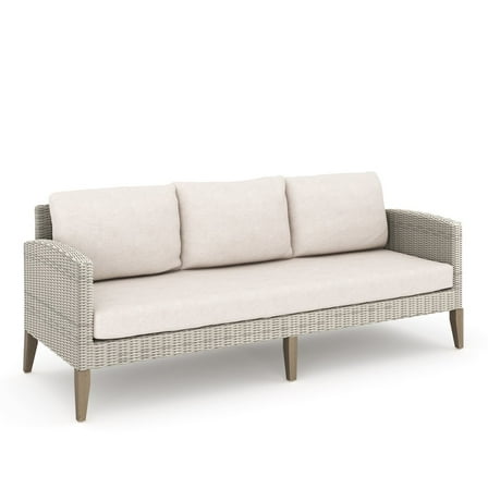 New Classic Furniture Carezza 5-Piece Wood/Wicker Patio Set in Taupe