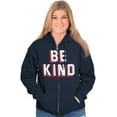 thumbnail image 3 of Be Kind Happy Peace Love Inspiring Zip Up Hoodie Men's Women's Brisco Brands S, 3 of 6