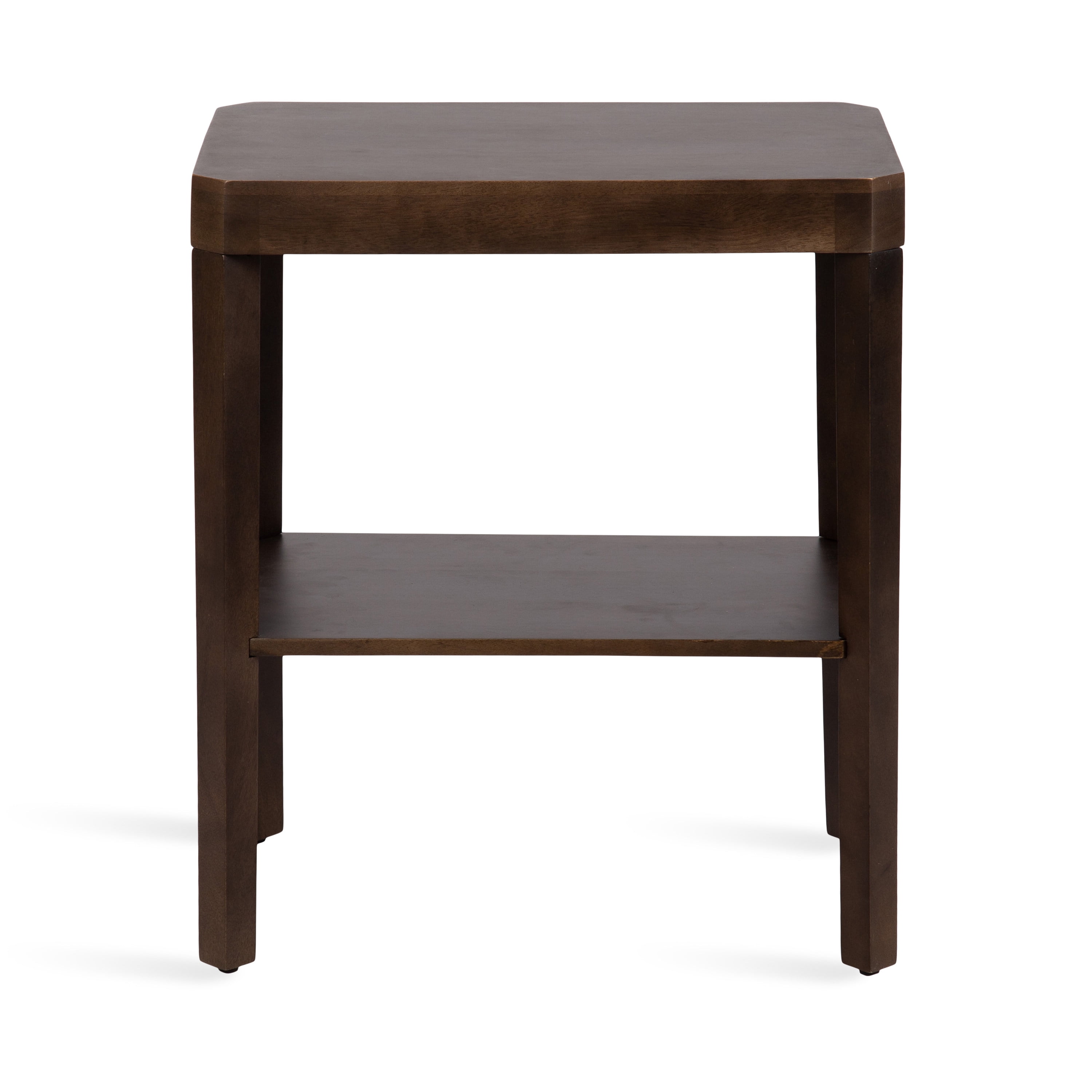 Kate and Laurel Talcott Modern Rectangle Wood Side Table, 22 x 14 x 26, Dark Brown, Transitional Decorative Two-Tier End Table for Use as a Bedroom Nightstand or Living Room Accent