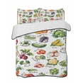 thumbnail image 2 of Vegetables Twin Size Down Alternative Comforter, Lightweight Comforter Quilt Bedding Set with Pillow Shams Watercolor Farmhouse Fruits All Seasons Bed Comforter Duvet Insert 68"x86", 2 of 7