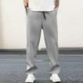 thumbnail image 4 of Tdoqot Mens Chino Pants with Pockets- Straight Leg Elastic Waist Casual Slim Fit Drawstring Pants Gray Size 3XL, 4 of 8