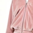 thumbnail image 4 of Girls 2 Piece Velvet Tracksuit for Ages 5‑12, Zip up Hooded Jacket and Elastic Waist Long Pants Soft Velour Outfit for Teen Girls Daily Casual Wear Pink 7-8Years, 4 of 7