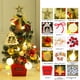 thumbnail image 4 of Mini árbol de Navidad de 50 cm, LED, funciona con pilas, decoración navideña de mesa con luces y adornos | Luces de frutas recargables | Pequeño árbol navideño de PVC para habitación de niños,, 4 of 6