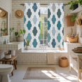thumbnail image 4 of Bohemia Kitchen Curtains 63 Inch Length, Vintage Moroccan Geometric Pattern Blue Green Gray Tiers Curtains for Living Room Berdoom Bathroom, Light Filtering Drapes Window Treatment 2 Panels 42"Wx63"L, 4 of 8