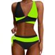 thumbnail image 1 of MKLEKYY Trajes De Baño Women High Waisted Bikini Sets Swimsuits Color Block Two Piece Drawstring Bathing Suit, 1 of 6