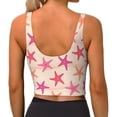 thumbnail image 3 of Haiem Starfish Pattern Womens Sports Bra - U Neck Padded Low Impact Yoga Bra Workout Crop Top Gym Moisture-Wicking Workout Vest -X-Large, 3 of 9