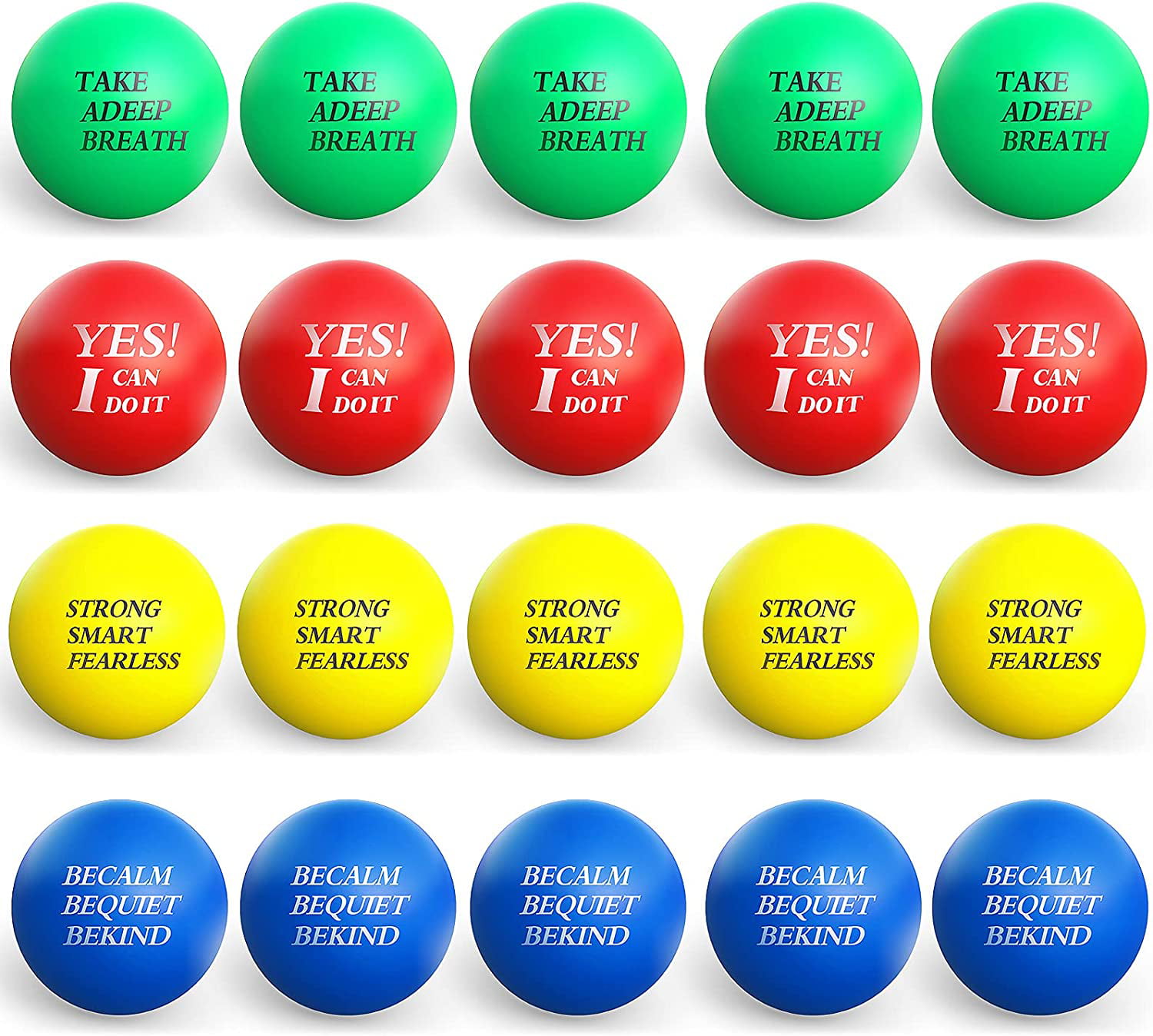 30 Pieces Motivational Stress Balls Colorful Foam Balls Inspirational Stress Relief Balls Quotes Stress Ball Pack Small Anxiety Balls for Relief Motivating Encouraging Adults 