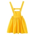 thumbnail image 4 of ASEIDFNSA Girls Suspender Skirt with Bib Front Button Straps Elastic Waist and A Line Fit (Yellow,2-3 Years), 4 of 5