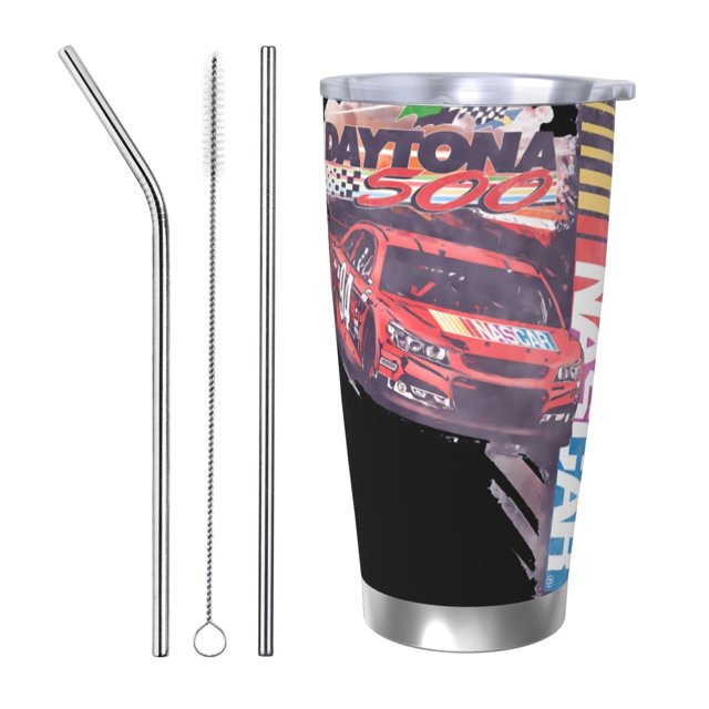 Vaso Nascar de 20 oz, taza de viaje para café con aislamiento al vacío de acero inoxidable, taza de café, taza de viaje con tapa, taza térmica para exteriores