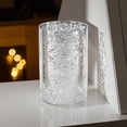 thumbnail image 3 of WGV Silver Speckled Glass Hurricane Candle Shade Chimney Tube - 4" Wide x 6" Height, Good quality, Heavy Weighted Base - 1 Pc, 3 of 7