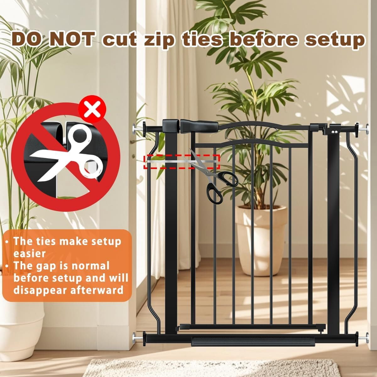FURDEAR Extra Wide Baby Gate for Doorways 29.9"-33.6" Metals Blcak