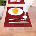 thumbnail image 5 of YFYANG Washable Heat-Resistant Placemats, 70% PVC/30% Polyester, Maroon Abstract Geometry Kitchen Table Mat, 12" x 18" 1 Piece, 5 of 6
