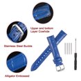 thumbnail image 4 of Uxcell Leather Watch Band 22mm Embossed Pattern Watch Strap Replacement with Spring Bars Blue, 4 of 6