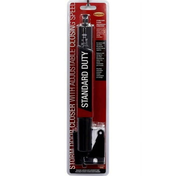 Larson Standard Duty Grade-5 Aluminum Pneumatic Door Closer, Black