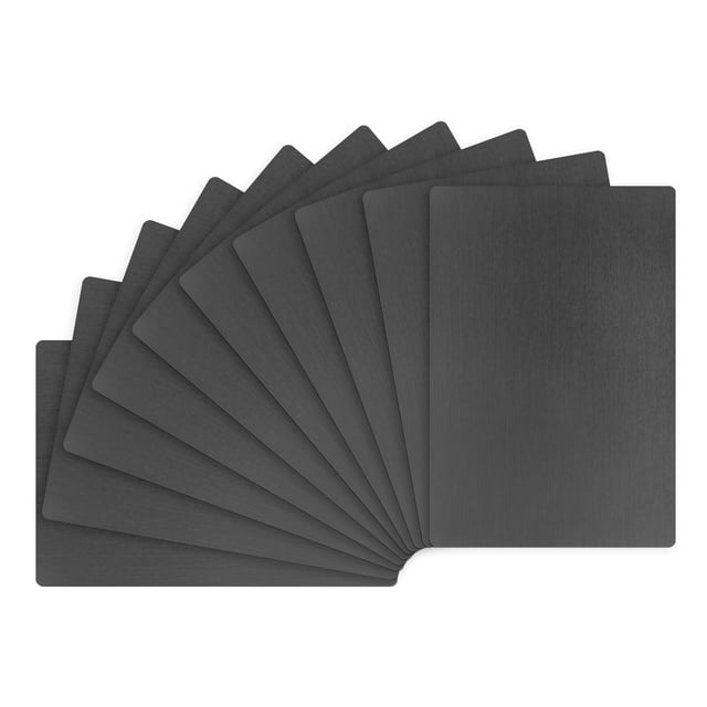 Uxcell Paquete de 10 Tarjetas de Visita de Metal en Blanco, 66x45x0.8mm Aluminio Negro Mate