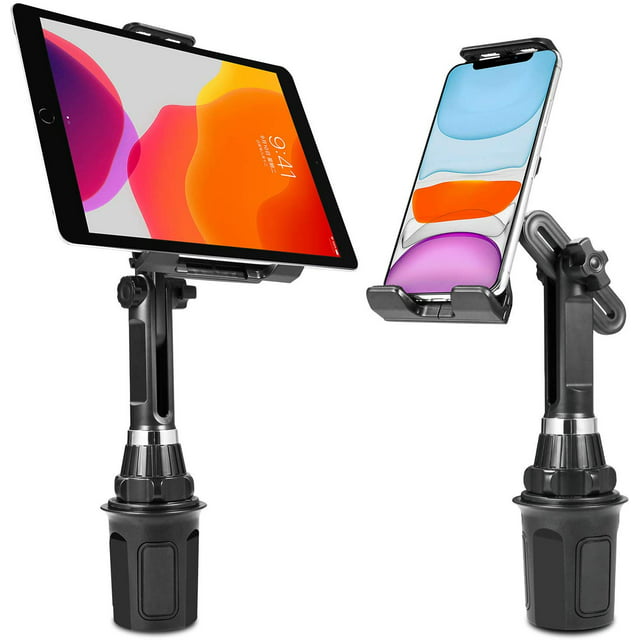LUXMO Car Cup Holder Phone Mount, Universal Cell Phone Holder Mount Cradle Compatible with iPhone Xs/Max/X/XR/ 8/8 Plus, Pad Air Mini,Samsung Note 9/ S10+/ S9/ S9+/ S8