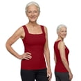 thumbnail image 2 of longantii Tank Tops With Built In Bras Tummy Control Seamless Wide Strap Camisole Shaper Shelf Bra Tank For Senior Red 4XL, 2 of 9