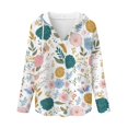 thumbnail image 5 of DISNIMO Floral Printed Hoodies for Women V Neck Sweatshirts Long Sleeve Pullover Tops Waffle Shirts for Fall Winter, S, 5 of 7