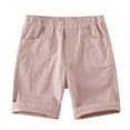 thumbnail image 2 of YTDSCS Boys Girls Casual Shorts for Toddler Kids Cotton Summer Five-Minute Pants Baby Unisex Solid Short Middle Trousers 1-10 Years, 2 of 9