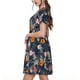 thumbnail image 2 of Easygdp Hawaiian Style para Vestido Transpirable de Mujer, Vestido Suelto de Manga Corta con Pliegues y Bolsillos para el Verano, 2 of 6